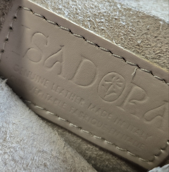ISADORA LEATHER SMALL CROSSBODY PURSE MINI BAG TRAVEL TAUPE TAN WOMEN ITALY - Picture 12 of 14